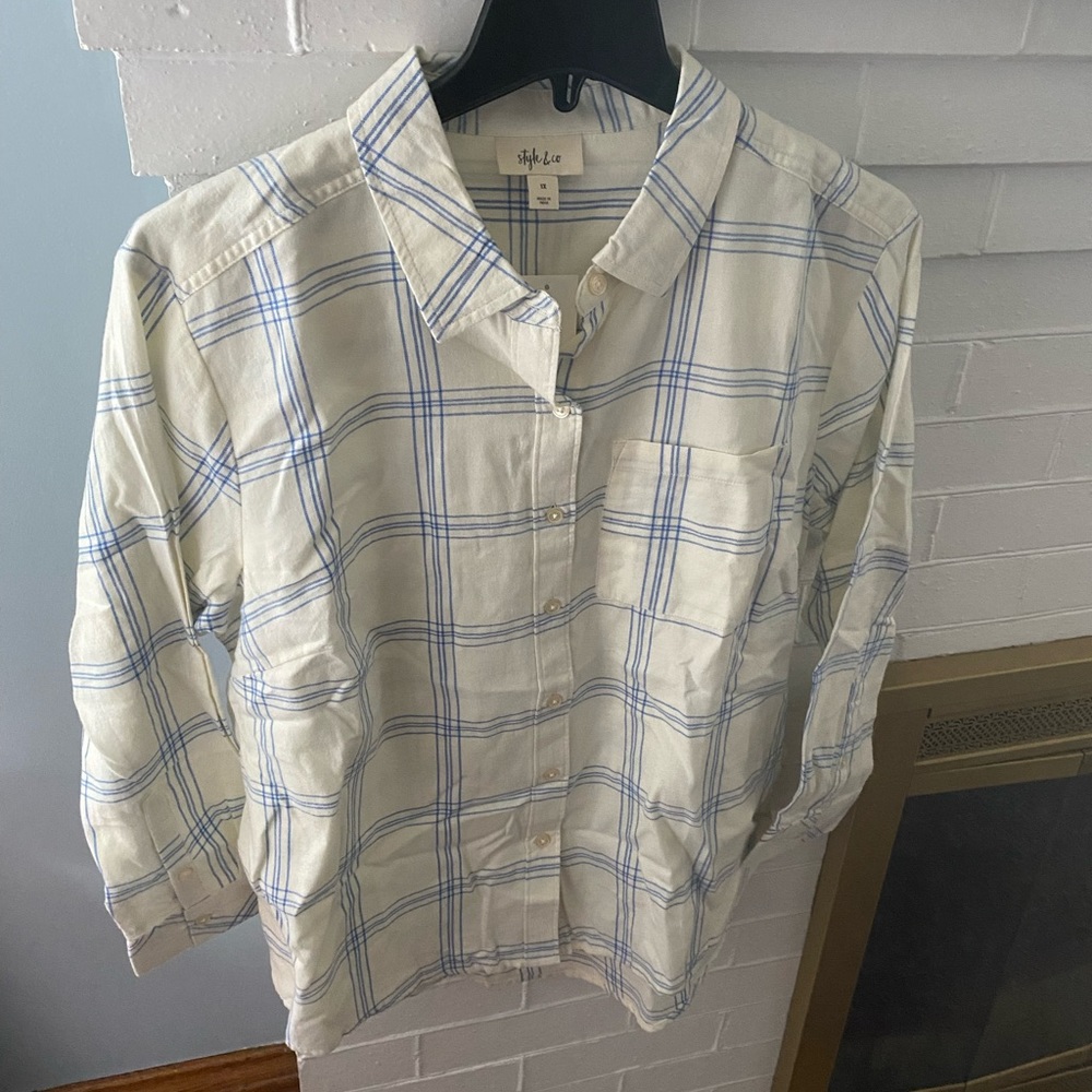 NWT Sz 1x Style & Co Flannel Shirt